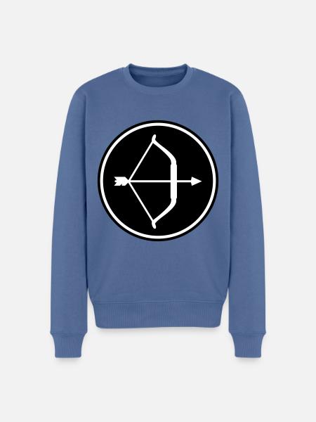 Pfeil und Bogen - Männer Premium Bio Pullover - Taubenblau