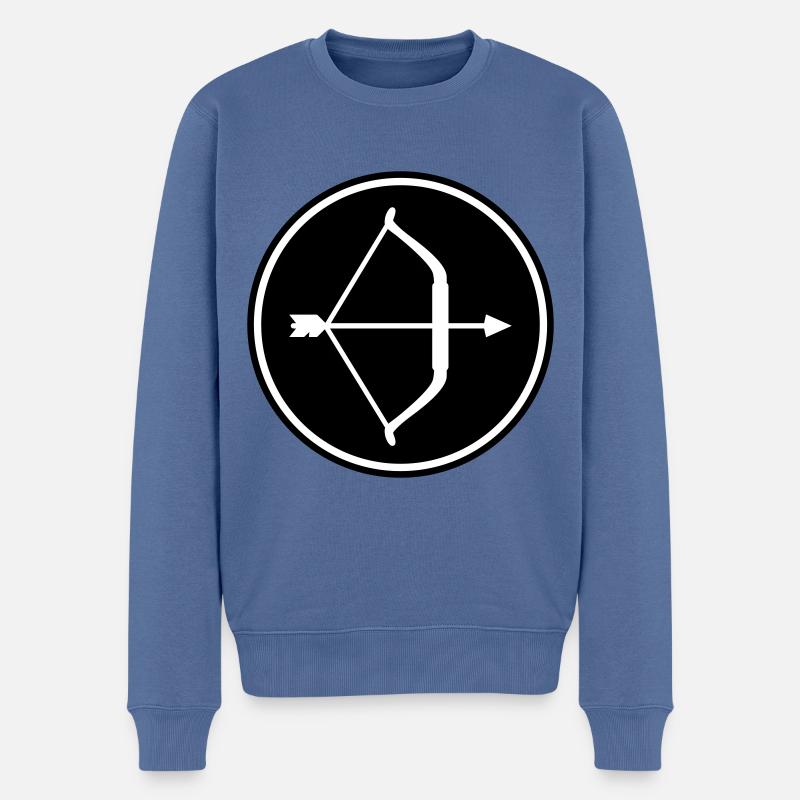 Pfeil und Bogen - Männer Premium Bio Pullover - Taubenblau