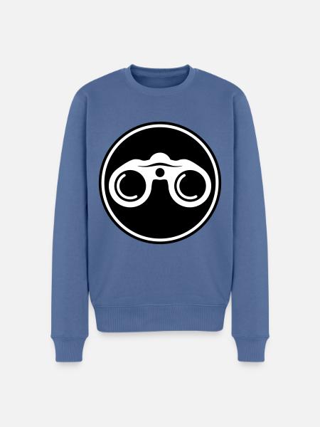 Binoculars icon - Men's Premium Organic Jumper - stone blue