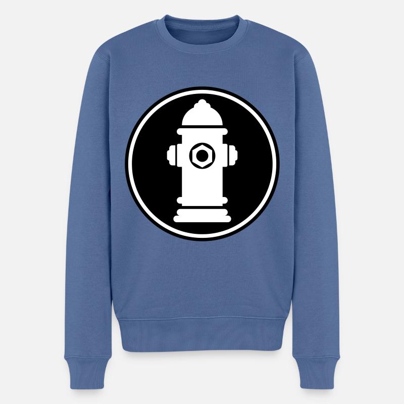 Hydrant Icon - Männer Premium Bio Pullover - Taubenblau