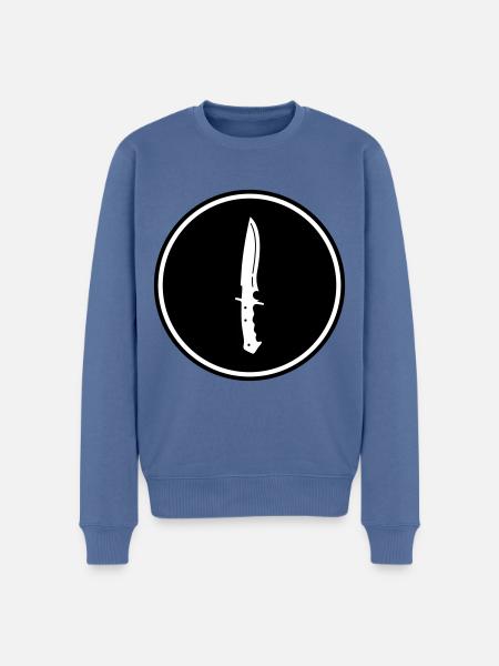 Messer icon - Männer Premium Bio Pullover - Taubenblau
