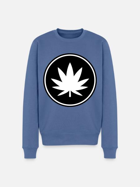 Hemp Leaf Icon - Men's Premium Organic Jumper - stone blue