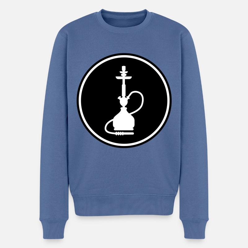 Bong Fumer - Pull Premium bio Homme - bleu pigeon