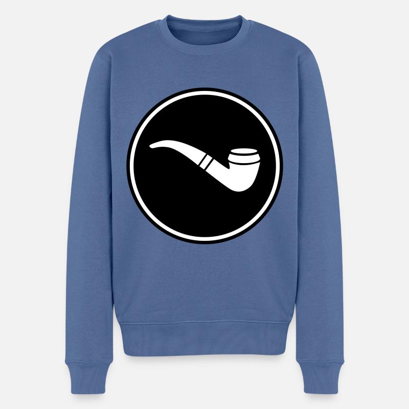 Fumer la pipe - Pull Premium bio Homme - bleu pigeon