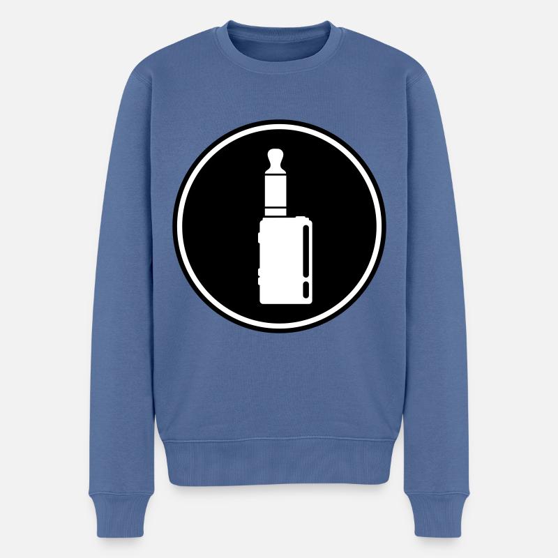 E-Zigarette Silhouette - Männer Premium Bio Pullover - Taubenblau