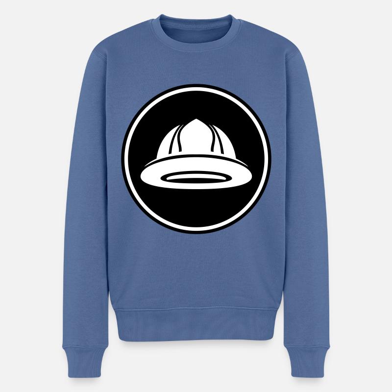 Feuerwehrhelm - Männer Premium Bio Pullover - Taubenblau