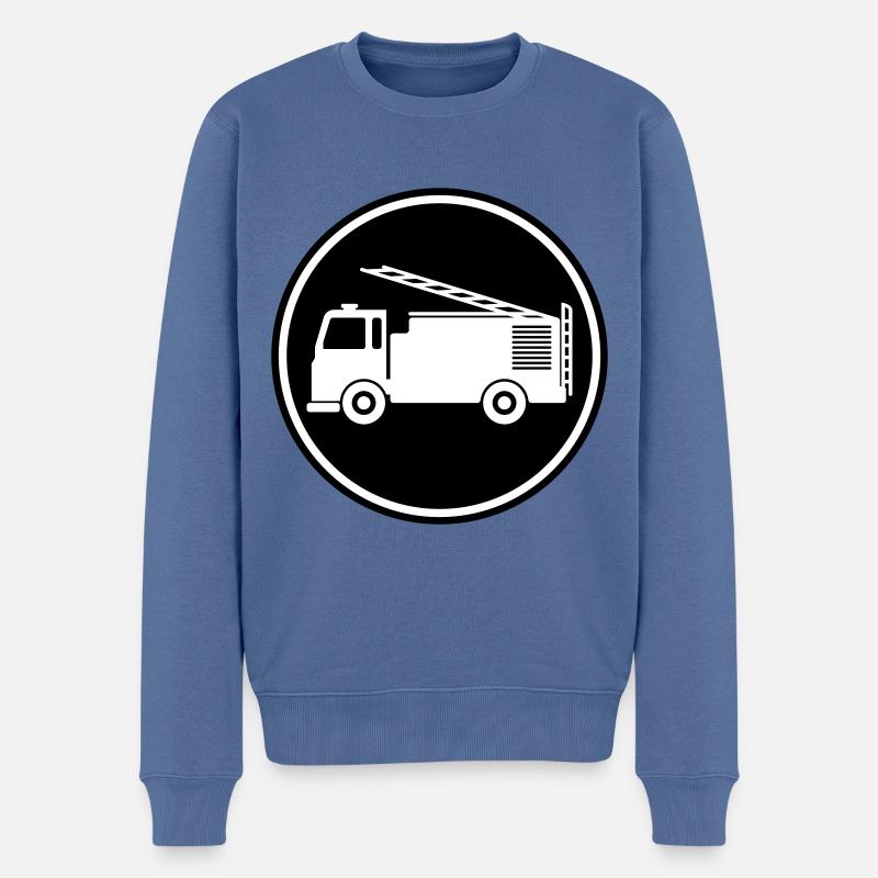 Voiture de pompiers - Pull Premium bio Homme - bleu pigeon