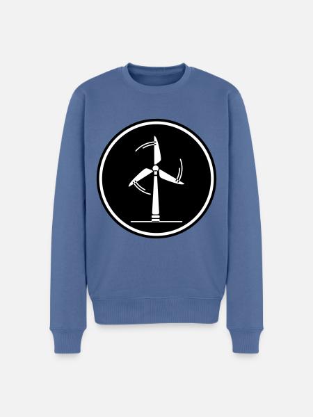 Energie Windrad - Männer Premium Bio Pullover - Taubenblau