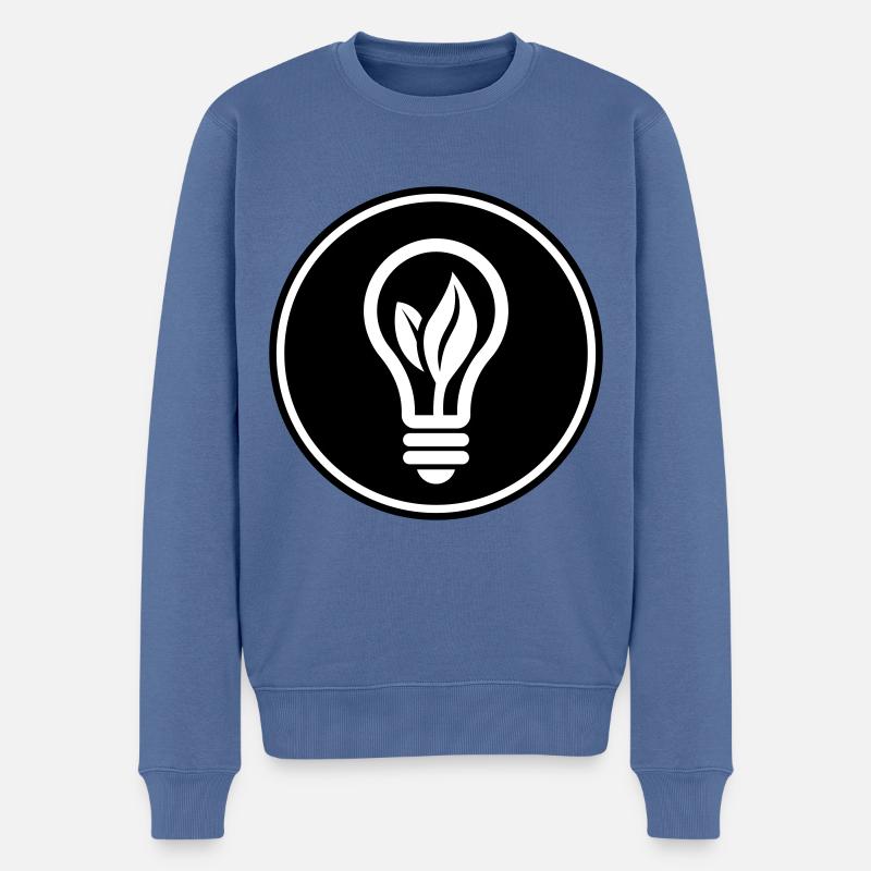 Icône d’ampoule - Pull Premium bio Homme - bleu pigeon