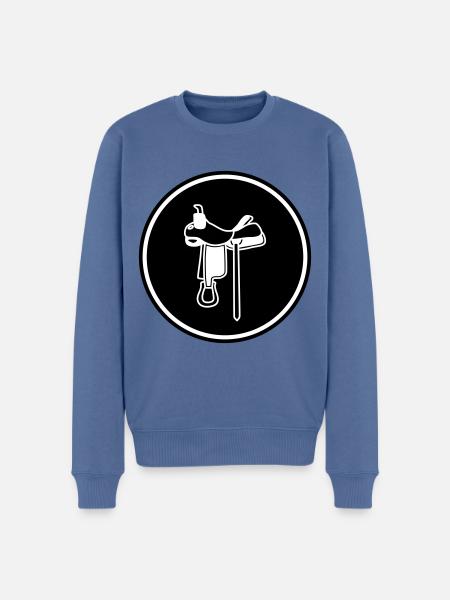 saddle icon - Men's Premium Organic Jumper - stone blue