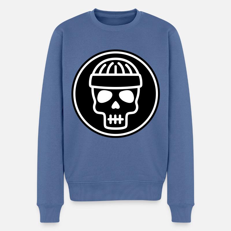 Skull kopf icon - Männer Premium Bio Pullover - Taubenblau