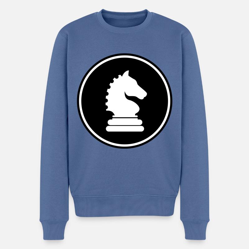 pièce d'échecs cheval - Pull Premium bio Homme - bleu pigeon