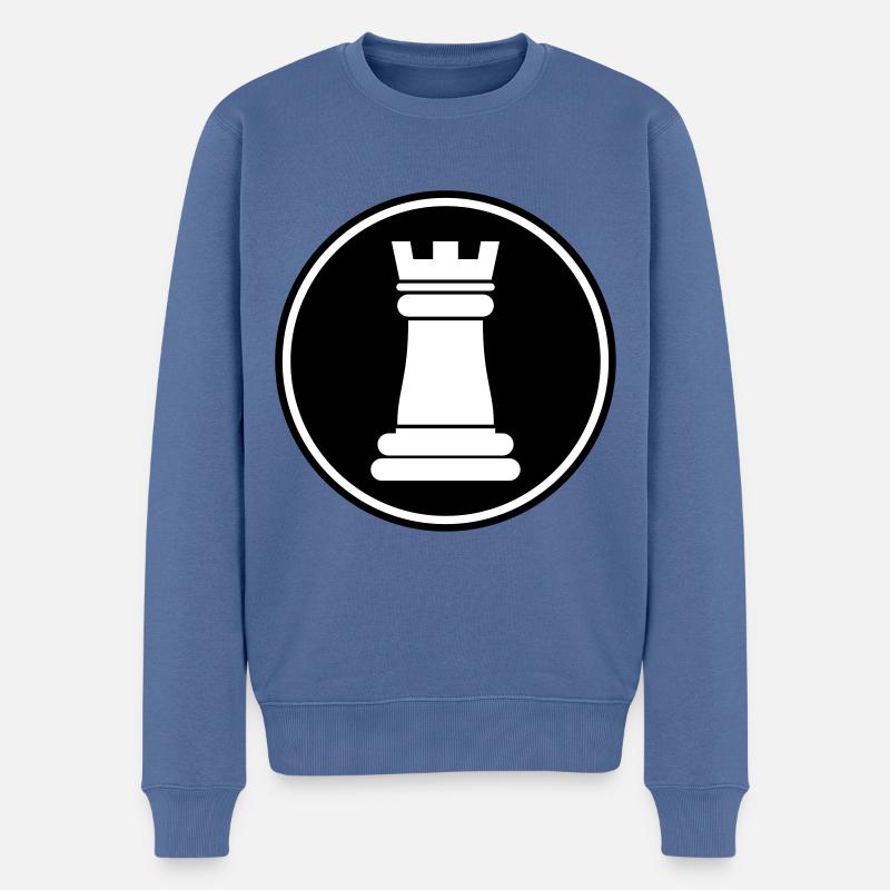 pièce d'échecs - Pull Premium bio Homme - bleu pigeon