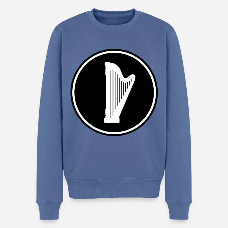 Symbole de la harpe - Pull Premium bio Homme - bleu pigeon