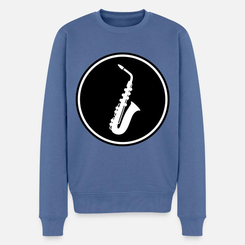 Trompete Symbol - Männer Premium Bio Pullover - Taubenblau