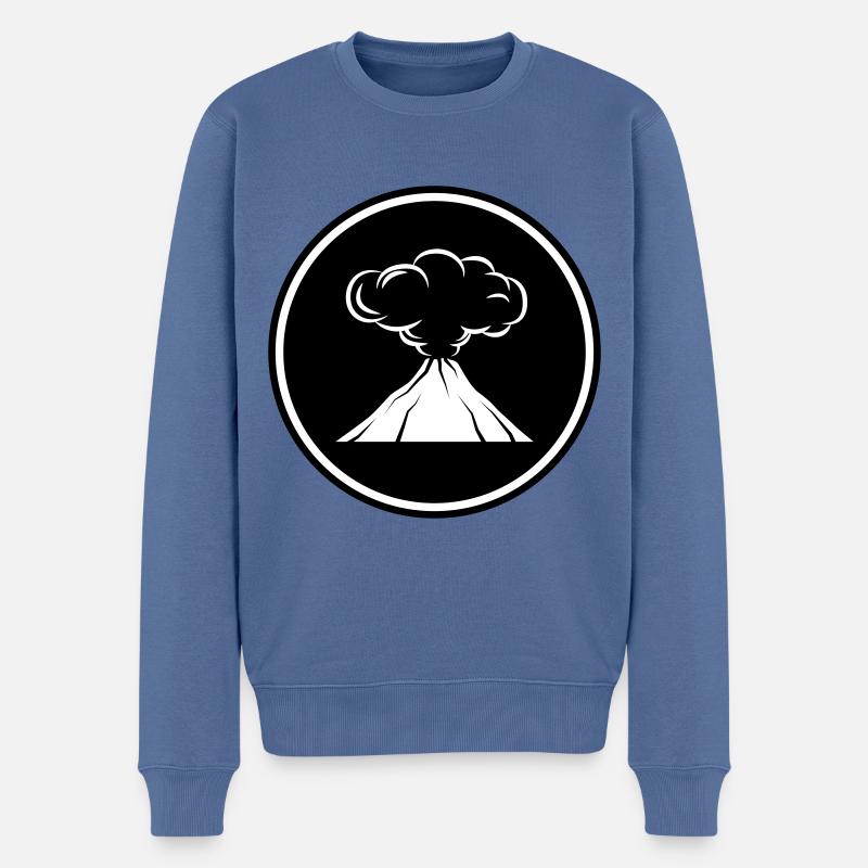 Vulkan icon symbol - Männer Premium Bio Pullover - Taubenblau
