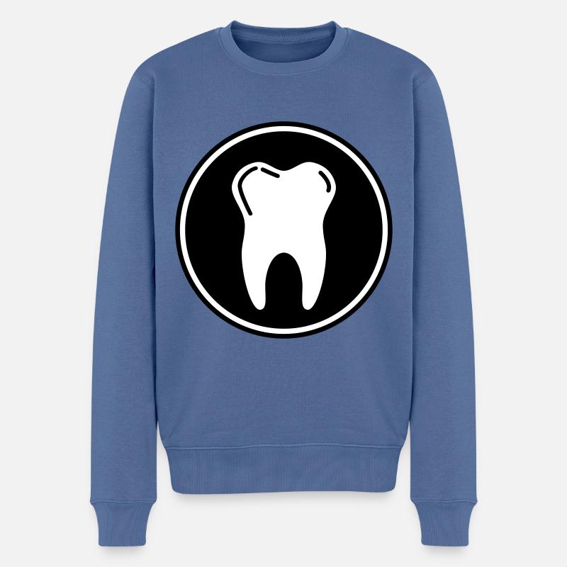Symbole d'icône de dent - Pull Premium bio Homme - bleu pigeon