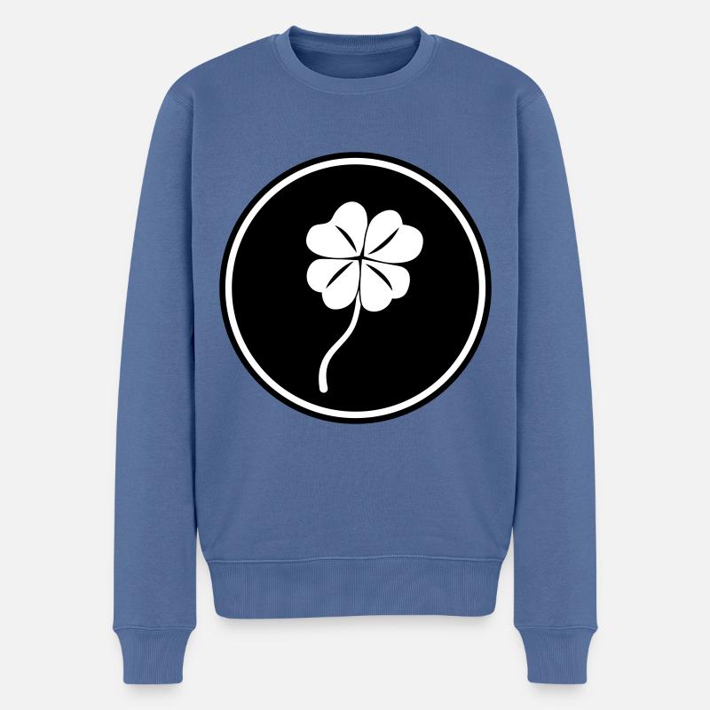 Trèfle porte-bonheur - Pull Premium bio Homme - bleu pigeon