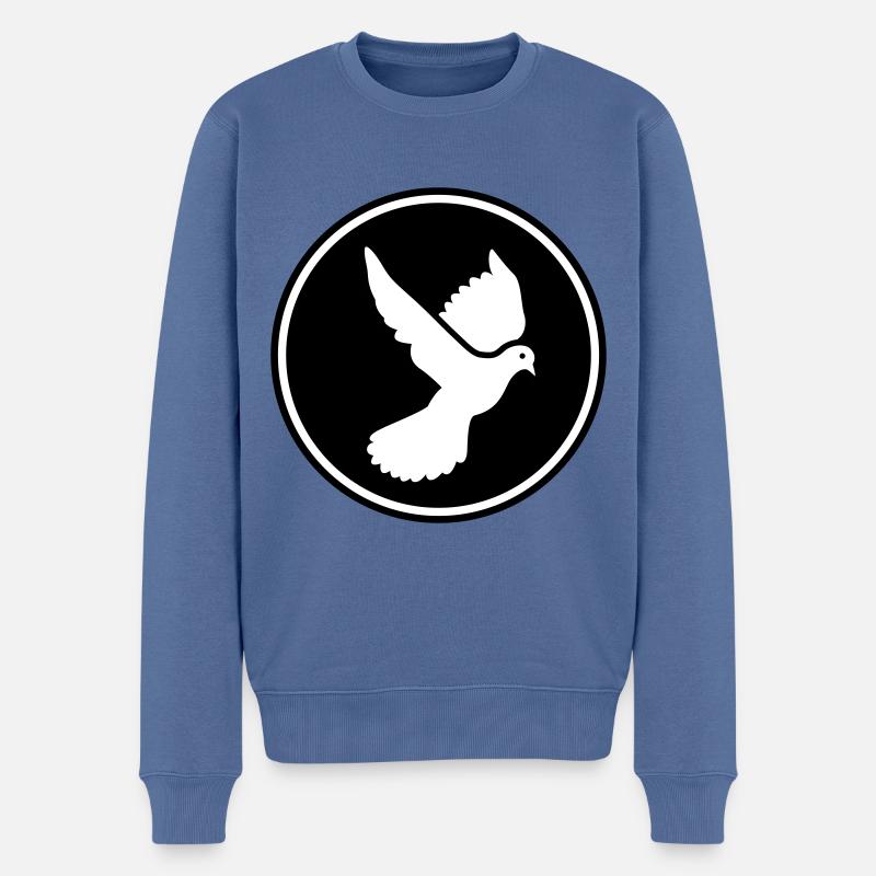 Taube symbol - Männer Premium Bio Pullover - Taubenblau