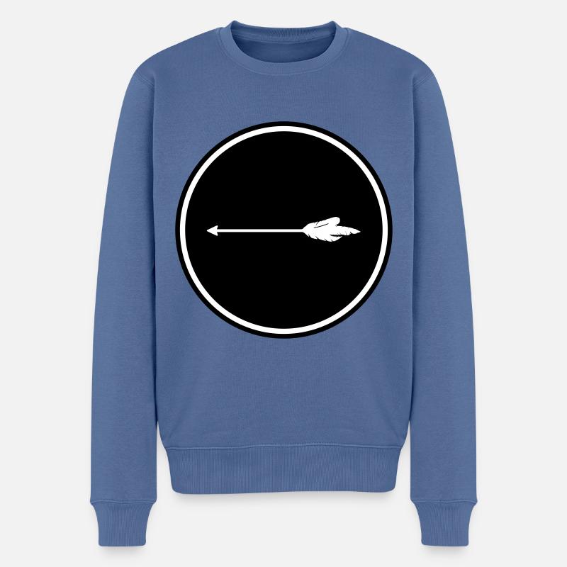 icône flèche - Pull Premium bio Homme - bleu pigeon