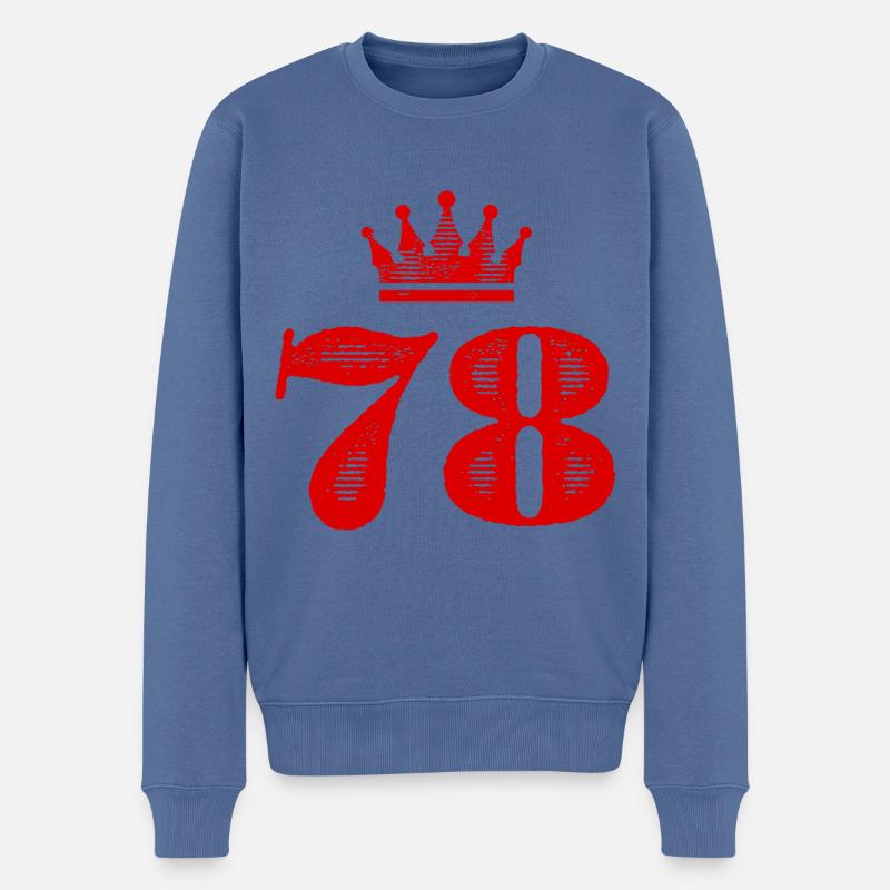 78 Zahl Krone - Männer Premium Bio Pullover - Taubenblau