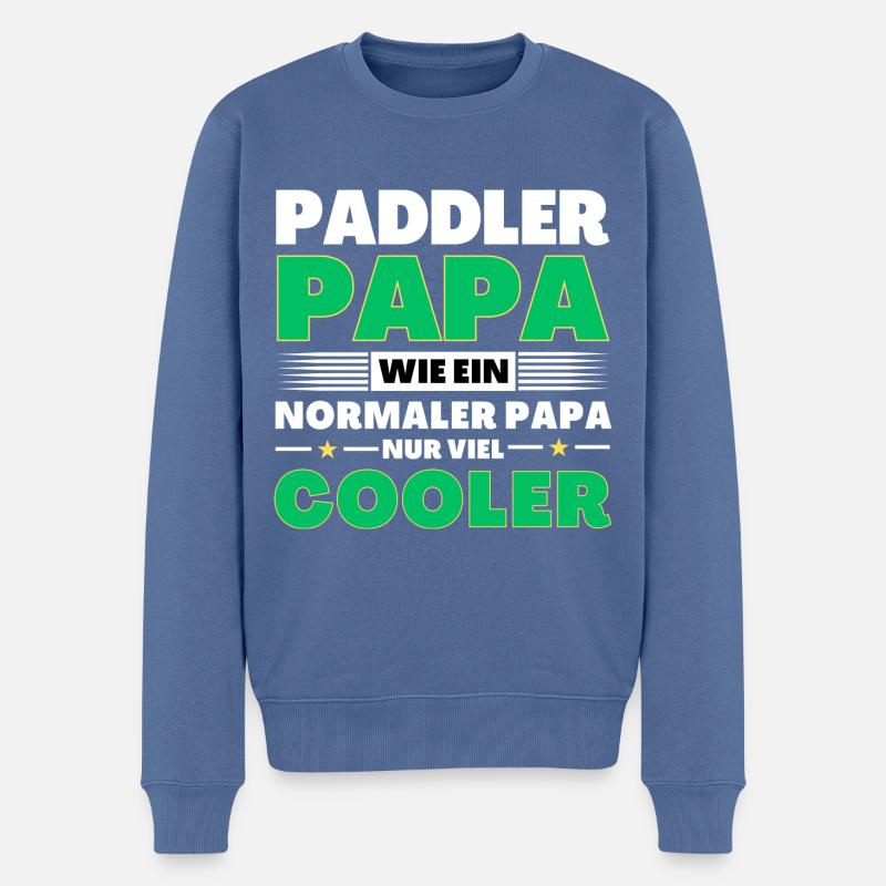 Paddler Papa wie ein normaler nur viel cooler - Männer Premium Bio Pullover - Taubenblau