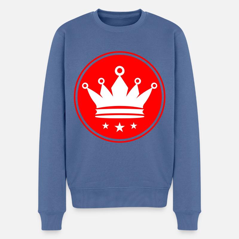 Krone Icon Symbol - Männer Premium Bio Pullover - Taubenblau