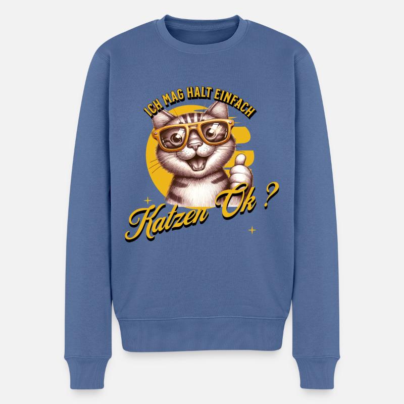 J’aime juste les chats - Pull Premium bio Homme - bleu pigeon