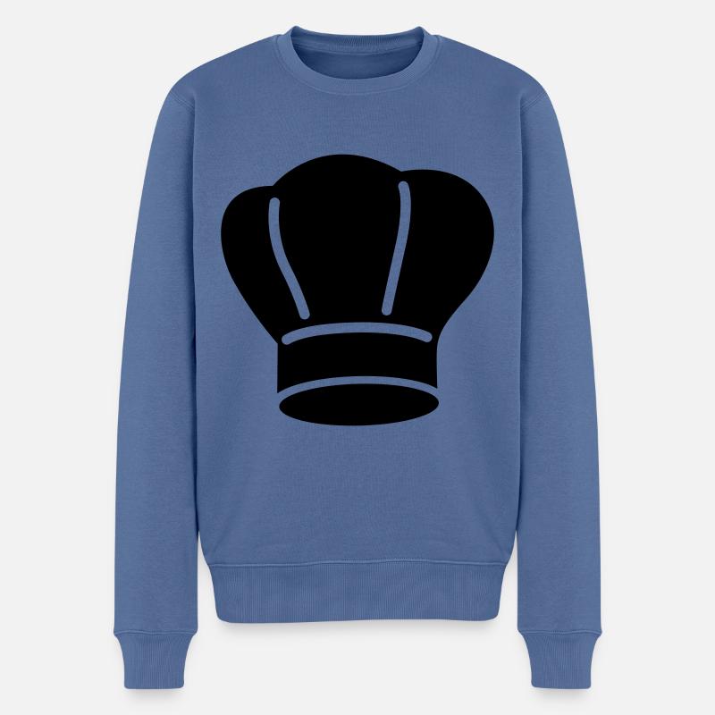 Kochmütze Symbol - Männer Premium Bio Pullover - Taubenblau