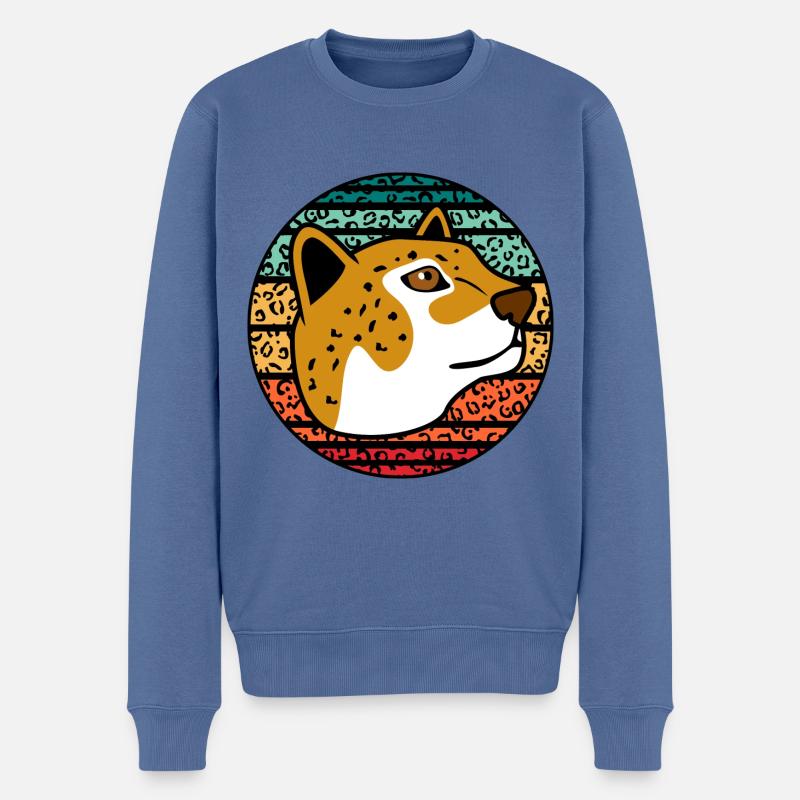 Jaguar - Männer Premium Bio Pullover - Taubenblau