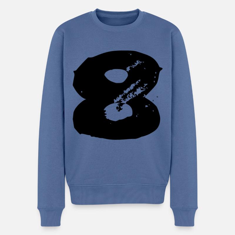 8 Maillot numéro - Pull Premium bio Homme - bleu pigeon