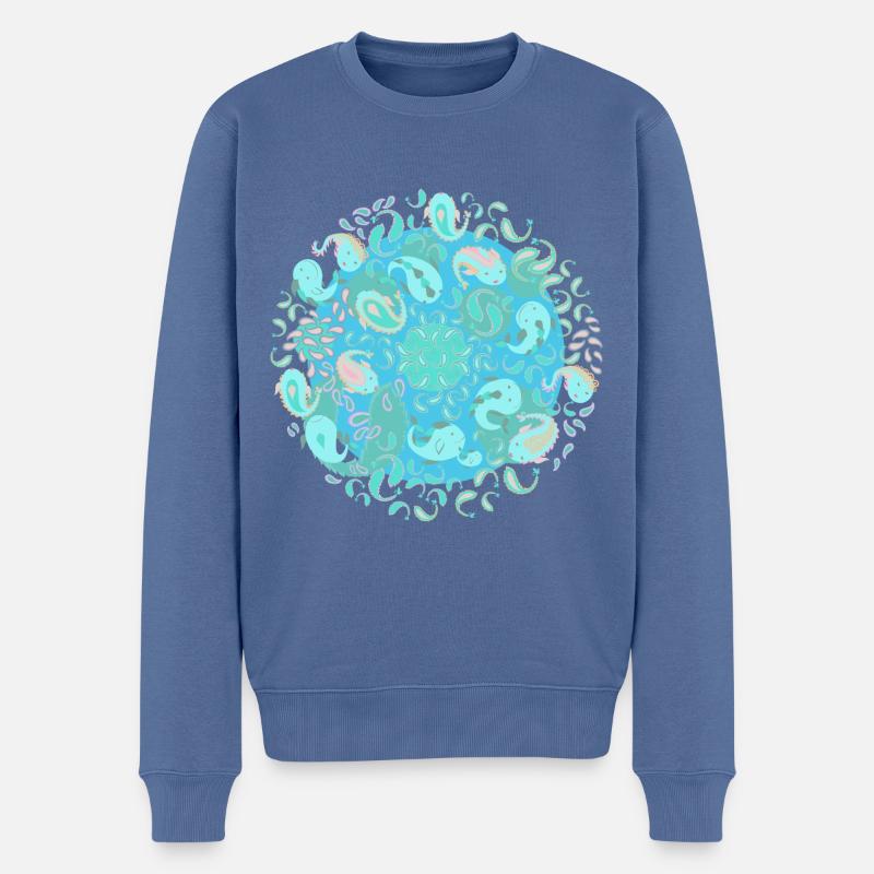 Récifs de Paisley - Pull Premium bio Homme - bleu pigeon