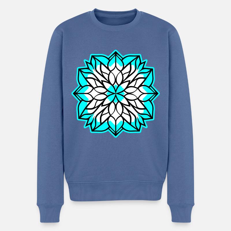 Schneeflocke Winter - Männer Premium Bio Pullover - Taubenblau