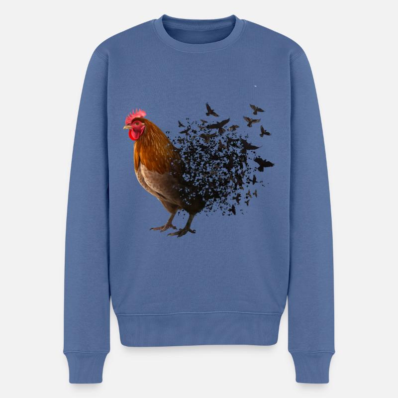 Huhn - Männer Premium Bio Pullover - Taubenblau