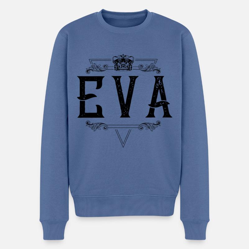Eva Name - Männer Premium Bio Pullover - Taubenblau