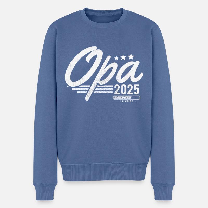 Opa 2025 loading - Männer Premium Bio Pullover - Taubenblau