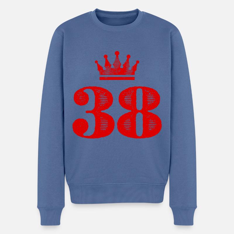 38 Zahl Krone - Männer Premium Bio Pullover - Taubenblau