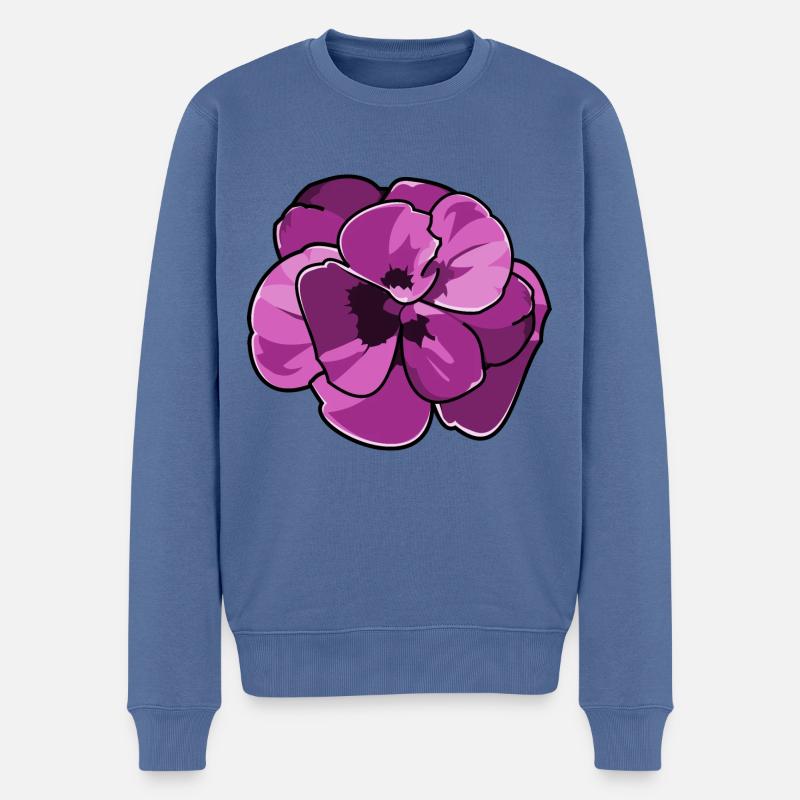 Belle floraison pourpre - Pull Premium bio Homme - bleu pigeon