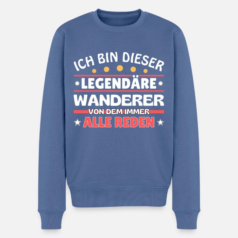 Ich bin dieser legendäre Wanderer - Männer Premium Bio Pullover - Taubenblau