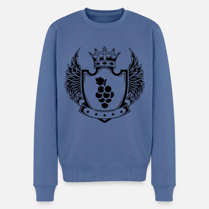 weintrauben - Männer Premium Bio Pullover - Taubenblau