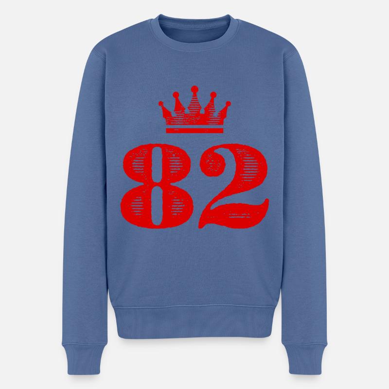 82 Zahl Krone - Männer Premium Bio Pullover - Taubenblau