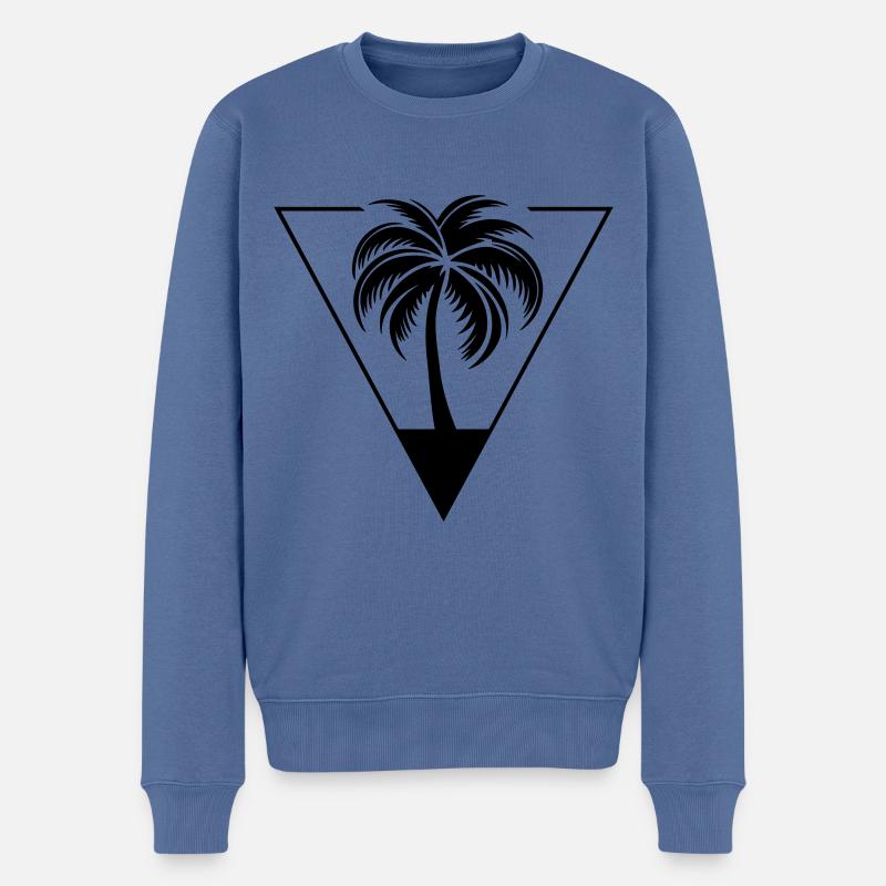 Palme Silhouette Symbol - Männer Premium Bio Pullover - Taubenblau