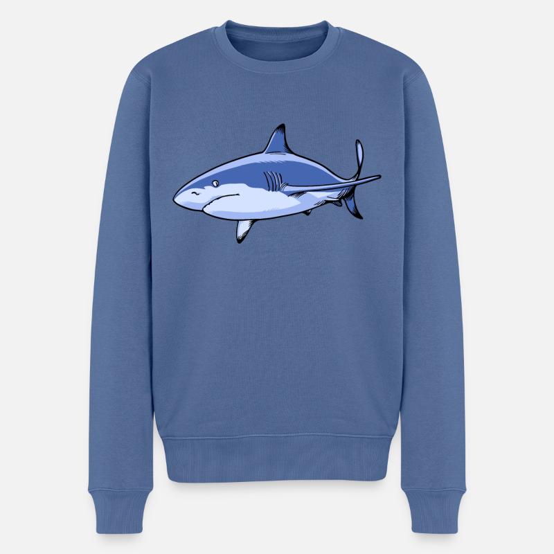 Requin - Pull Premium bio Homme - bleu pigeon