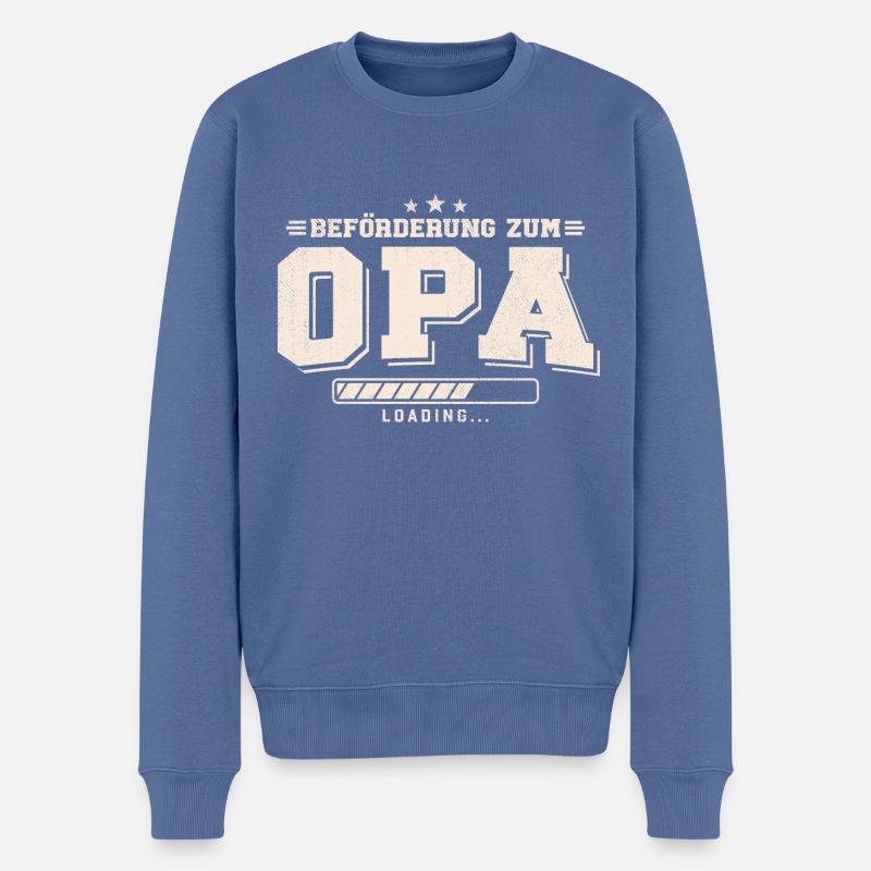 Beförderung zum Opa loading - Männer Premium Bio Pullover - Taubenblau