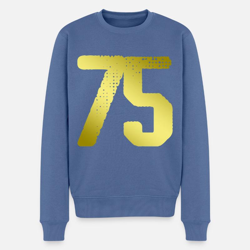 maillot numéro 75 - Pull Premium bio Homme - bleu pigeon
