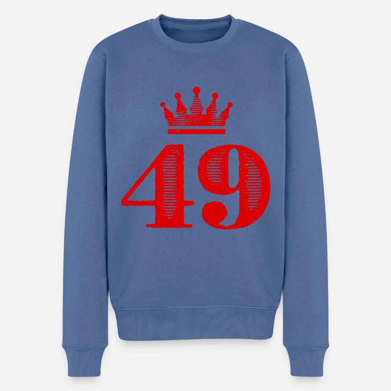 49 Zahl Krone - Männer Premium Bio Pullover - Taubenblau