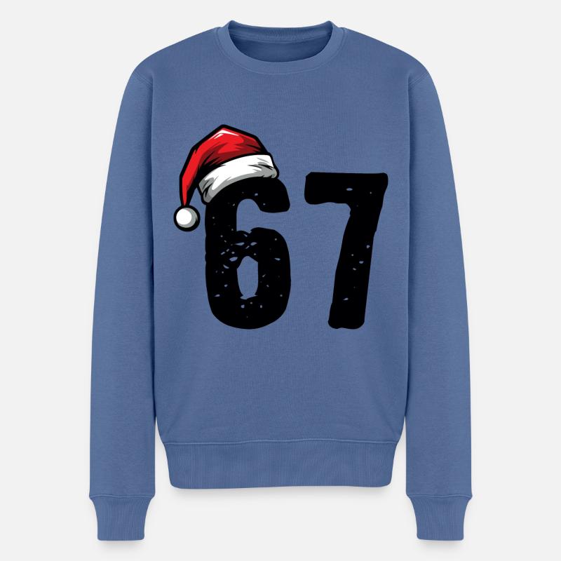 67 Numéro Noël - Pull Premium bio Homme - bleu pigeon