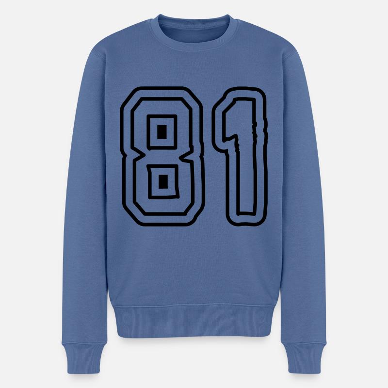 81 Zahl Symbol - Männer Premium Bio Pullover - Taubenblau