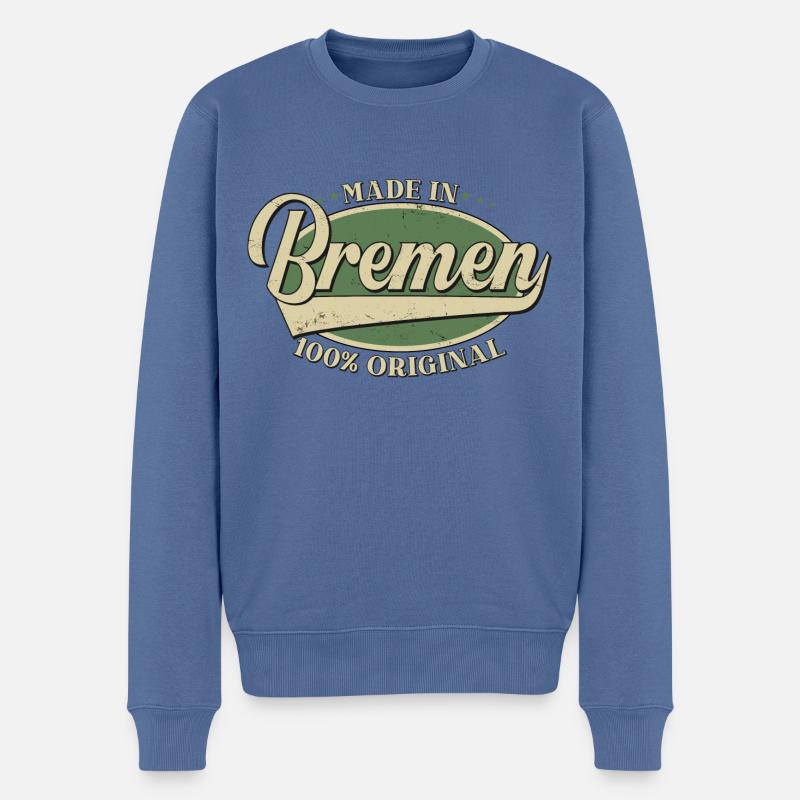 Bremen Bremer Original - Männer Premium Bio Pullover - Taubenblau