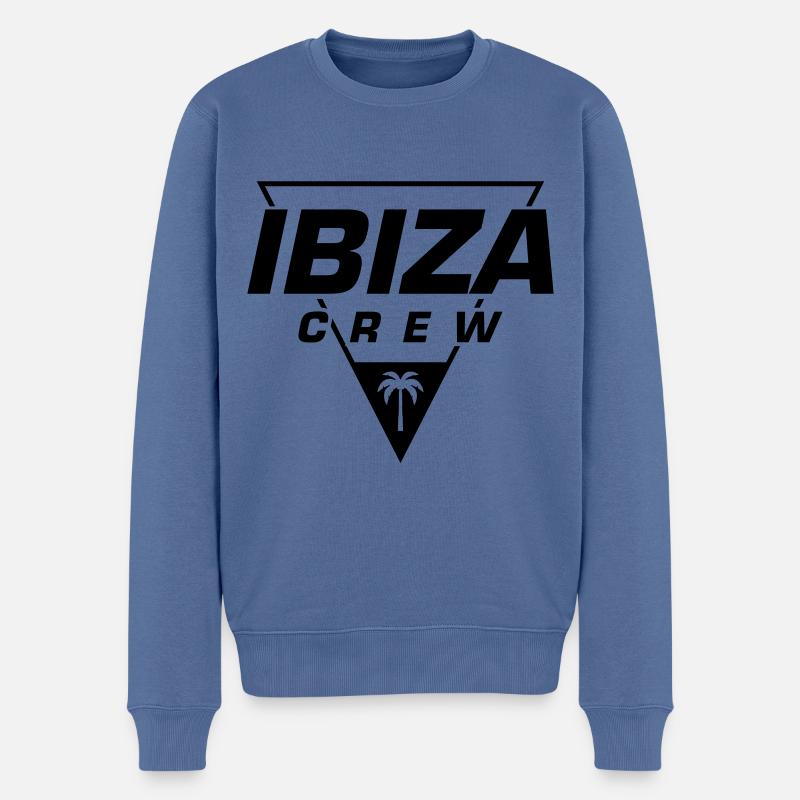 Ibiza Crew - Männer Premium Bio Pullover - Taubenblau